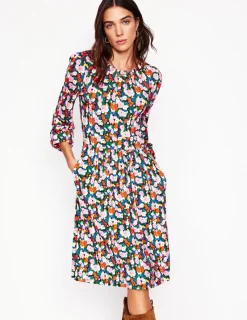 Dresses & Jumpsuits | Short-Boden Alexandra Blouson Jersey Dress-Multi, Painterly Meadow Multi,PainterlyMeadow