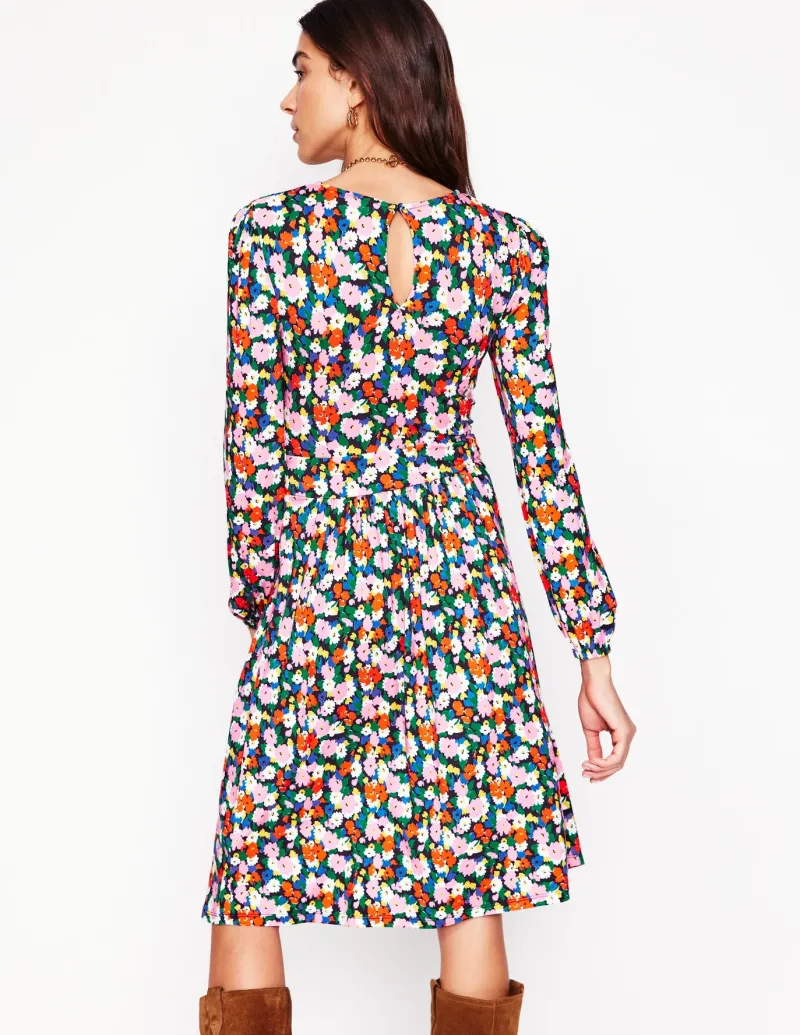 Dresses & Jumpsuits | Short-Boden Alexandra Blouson Jersey Dress-Multi, Painterly Meadow Multi,PainterlyMeadow
