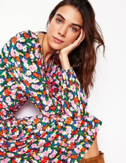 Dresses & Jumpsuits | Short-Boden Alexandra Blouson Jersey Dress-Multi, Painterly Meadow Multi,PainterlyMeadow