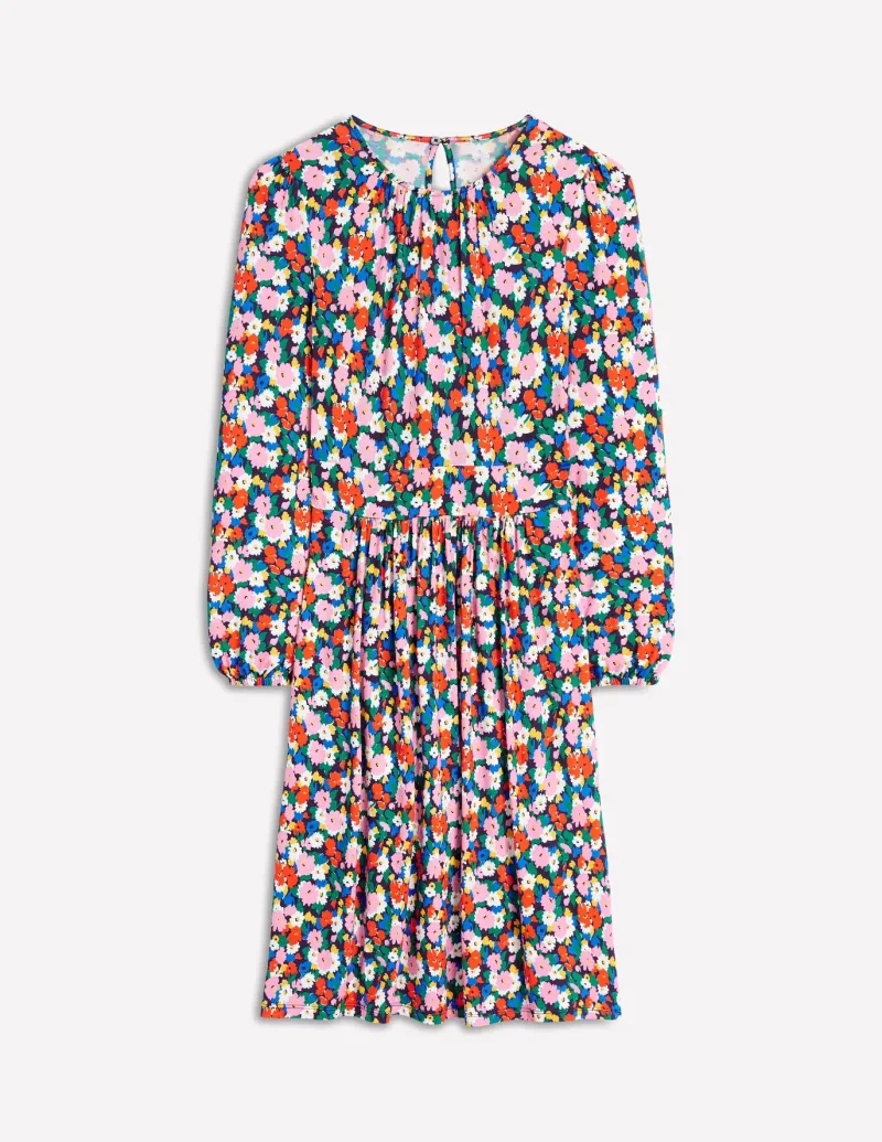 Dresses & Jumpsuits | Short-Boden Alexandra Blouson Jersey Dress-Multi, Painterly Meadow Multi,PainterlyMeadow