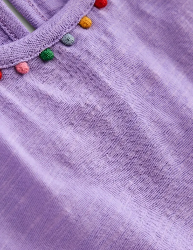Tops & T-Shirts-Boden Ali Puff Sleeve Pom T-shirt-Lavender Purple LavenderPurple
