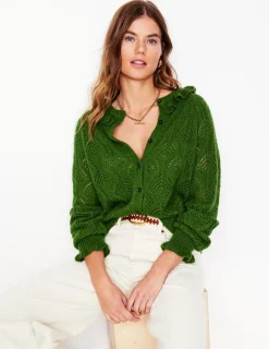 Sweaters & Cardigans-Boden Alice Fluffy Stitch Cardigan-Promenade Green PromenadeGreen
