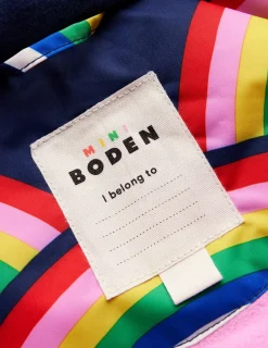Coats & Jackets-Boden All-Weather Waterproof Coat-College Navy Rainbows CollegeNavyRainbows