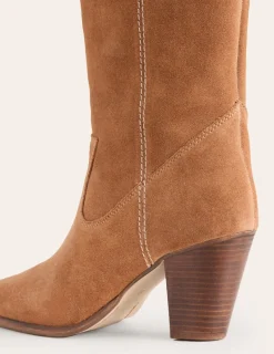 Heels | Boots-Boden Almond Toe Heeled Knee Boots- Tan