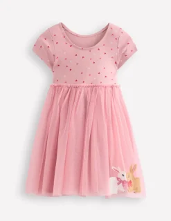 Dresses-Boden Ami Applique Tulle Dress-Chalk Pink Bunnies ChalkPinkBunnies