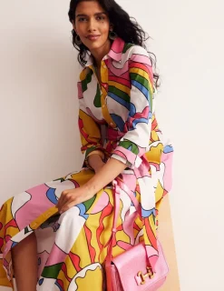 Petite Dresses | Midi-Boden Amy Cotton Midi Shirt Dress-Multi, Sunshine Multi,Sunshine