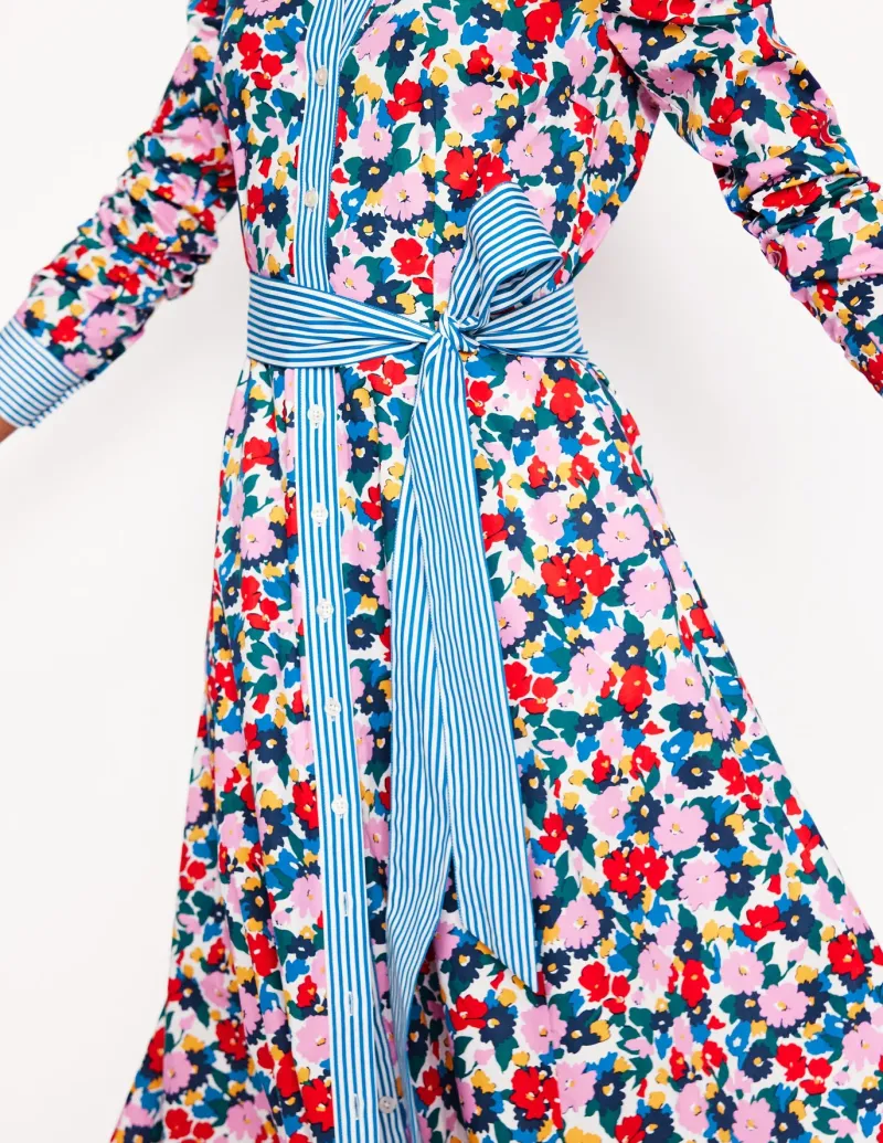 Dresses & Jumpsuits | Midi-Boden Amy Cotton Midi Shirt Dress-Multi, Painterly Meadow Multi,PainterlyMeadow