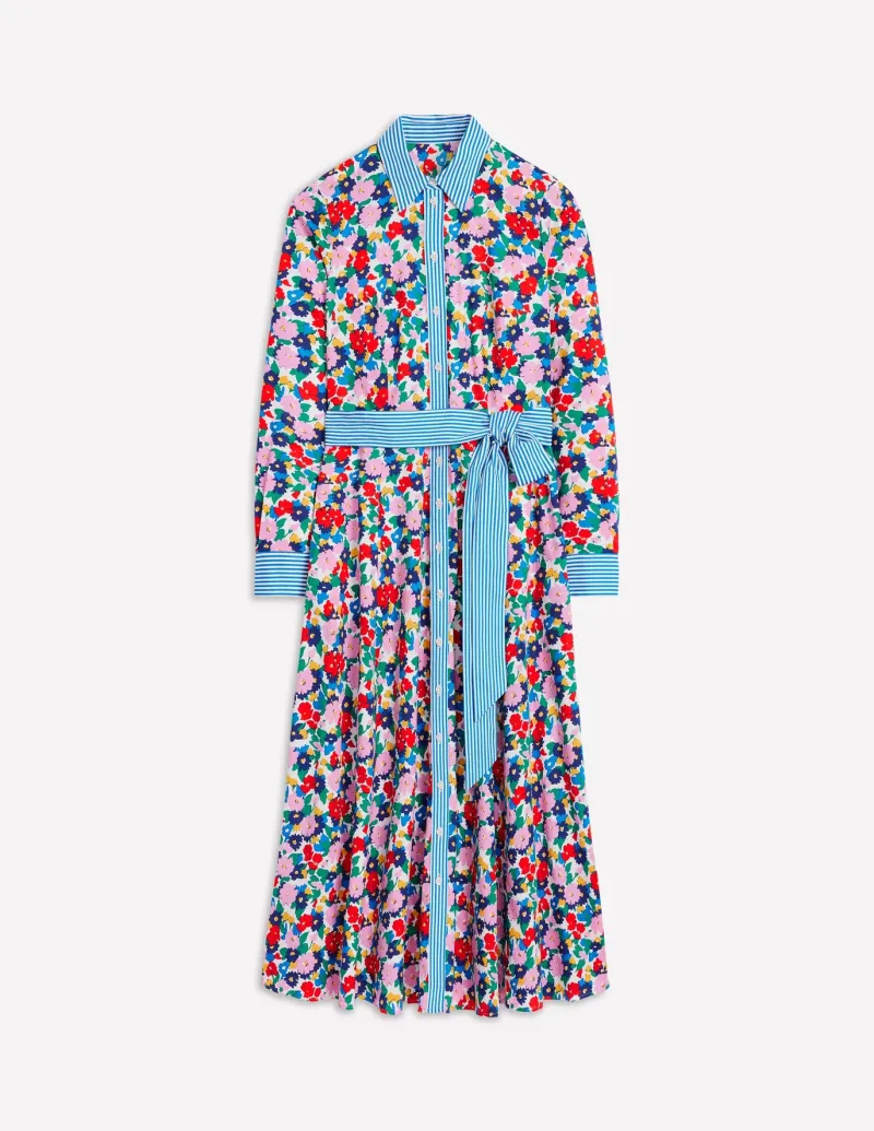 Dresses & Jumpsuits | Midi-Boden Amy Cotton Midi Shirt Dress-Multi, Painterly Meadow Multi,PainterlyMeadow