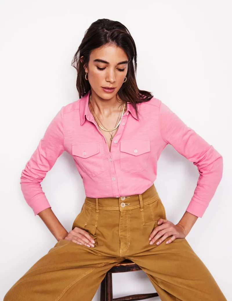 Shirts | T-Shirts & Tanks-Boden Amy Jersey Shirt-Formica Pink FormicaPink