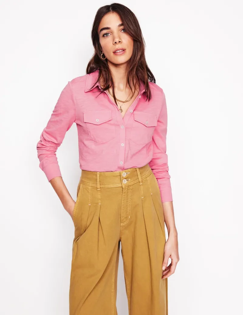 Shirts | T-Shirts & Tanks-Boden Amy Jersey Shirt-Formica Pink FormicaPink