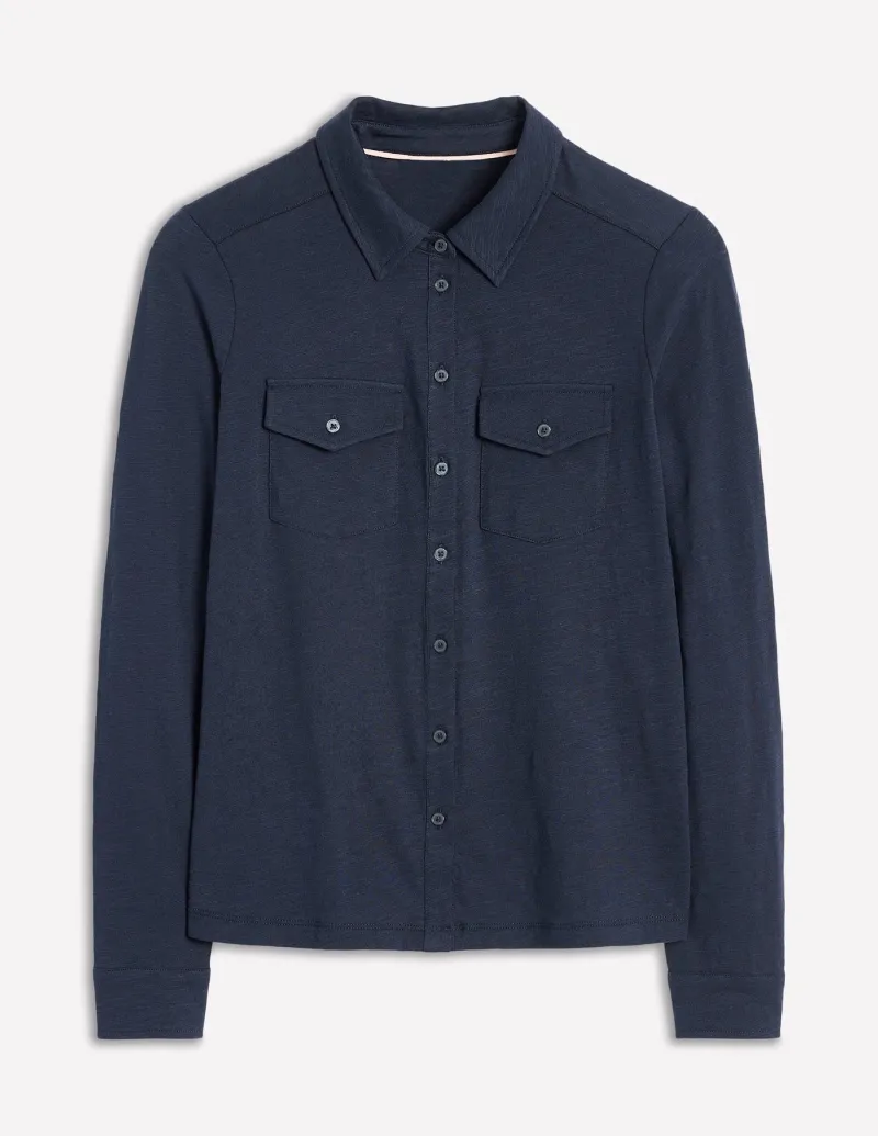Shirts | T-Shirts & Tanks-Boden Amy Jersey Shirt- Navy