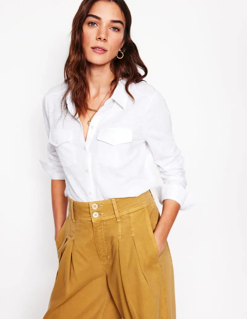 Shirts | T-Shirts & Tanks-Boden Amy Jersey Shirt- White