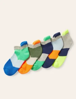 Socks & Underwear | Socks & Tights-Boden Ankle Socks 5 Pack-Multi Chevron MultiChevron