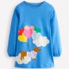 Tops & T-Shirts | Tunics-Boden Appliqué Jersey Tunic-Peacock Plume Blue Dog PeacockPlumeBlueDog