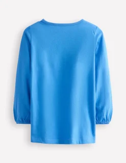 Tops & T-Shirts | Tunics-Boden Appliqué Jersey Tunic-Peacock Plume Blue Dog PeacockPlumeBlueDog