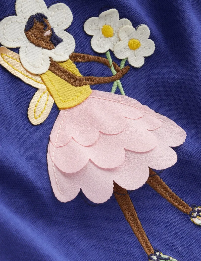 Tops & T-Shirts | Tunics-Boden Appliqué Tunic and Legging Set-Starboard Blue Fairies StarboardBlueFairies