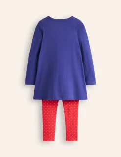 Tops & T-Shirts | Tunics-Boden Appliqué Tunic and Legging Set-Starboard Blue Fairies StarboardBlueFairies