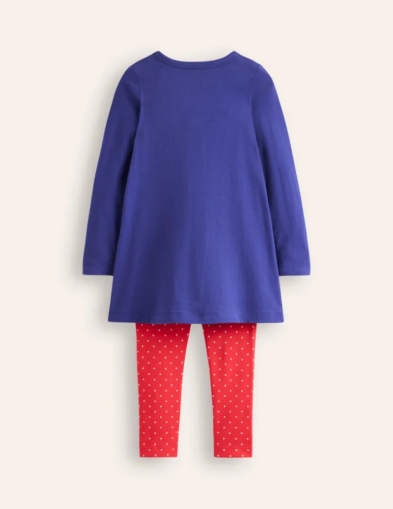 Tops & T-Shirts | Tunics-Boden Appliqué Tunic and Legging Set-Starboard Blue Fairies StarboardBlueFairies