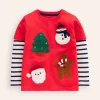Tops, T-Shirts & Polos-Boden Applique Mock Sleeve T-Shirt-Poppy Red Christmas PoppyRedChristmas