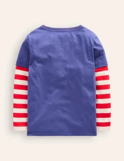 Tops, T-Shirts & Polos-Boden Applique Mock Sleeve T-shirt-Bluejay Janet BluejayJanet