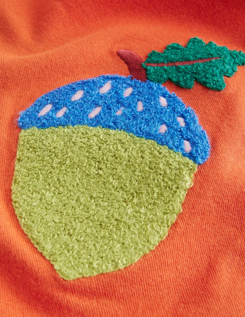 Tops, T-Shirts & Polos-Boden Applique Mock Sleeve T-Shirt-Autumn Maple Orange AutumnMapleOrange