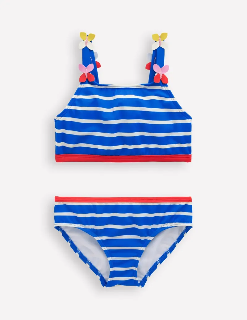 Swimwear & Beachwear-Boden Applique Strap Bikini-Gallery Blue Stripe Butterfly GalleryBlueStripeButterfly