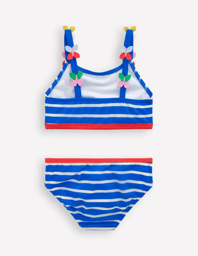 Swimwear & Beachwear-Boden Applique Strap Bikini-Gallery Blue Stripe Butterfly GalleryBlueStripeButterfly