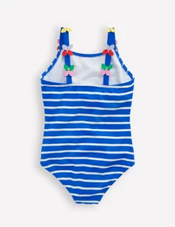 Swimwear & Beachwear-Boden Applique Strap Swimsuit-Gallery Blue Stripe Butterfly GalleryBlueStripeButterfly