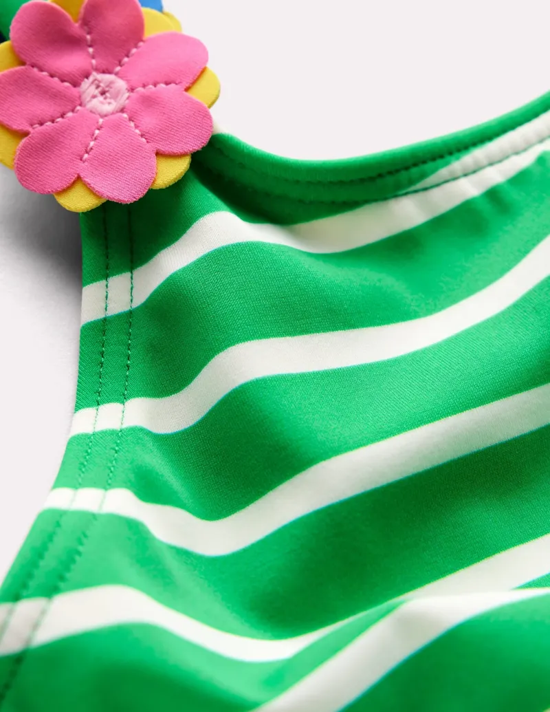 Swimwear & Beachwear-Boden Applique Strap Swimsuit-Sapling Green Stripe Hearts SaplingGreenStripeHearts