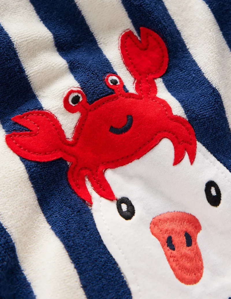 Swimwear & Beachwear-Boden Applique Towelling Throw On-Sapphire Blue Seagulls