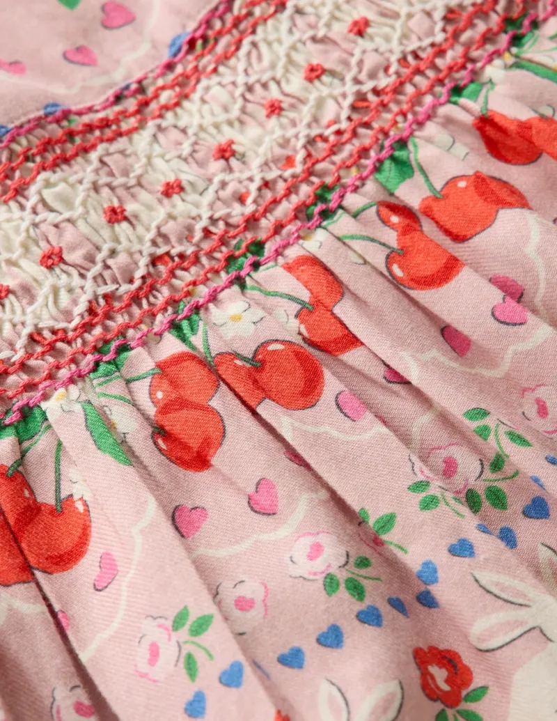 Dresses-Boden Bess Cosy Smocked Dress-Pink Valentines Bunny PinkValentinesBunny