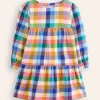 Dresses-Boden Betsy Tiered Twirly Dress- Multigingham