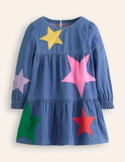 Dresses-Boden Betsy Tiered Twirly Dress-Mid Vintage Stars MidVintageStars