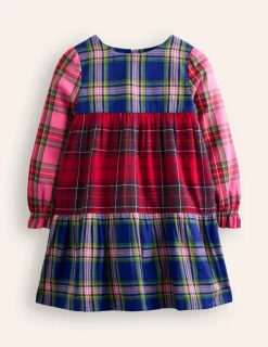Dresses-Boden Betsy Tiered Twirly Dress-Tartan Hotchpotch TartanHotchpotch