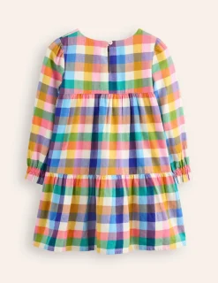Dresses-Boden Betsy Tiered Twirly Dress- Multigingham