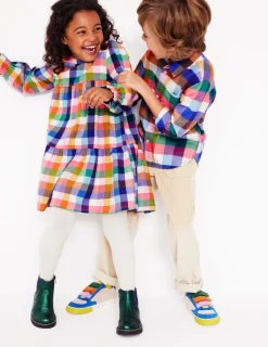 Dresses-Boden Betsy Tiered Twirly Dress- Multigingham