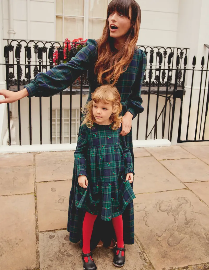 Dresses-Boden Betsy Tiered Twirly Dress-Blackwatch Check Holly BlackwatchCheckHolly