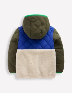 Coats & Jackets-Boden Borg Mix Jacket-Khaki Colourblock KhakiColourblock