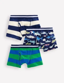 Socks & Underwear-Boden Boxers 3 Pack-Shark stripe Sharkstripe