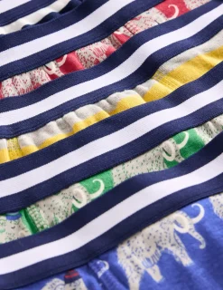 Socks & Underwear-Boden Boxers 5 Pack- Stripe/Stars