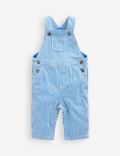 Bottoms-Boden Boys Dungaree-Blue Ticking Stripe BlueTickingStripe