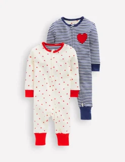 Playsuits & Rompers-Boden Boys Twin Pack Rompers-Starboard Blue Stripe StarboardBlueStripe