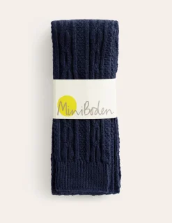 Socks & Tights-Boden Cable Footless Tights-College Navy CollegeNavy