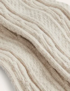 Socks & Tights-Boden Cable Footless Tights-Oatmeal Marl OatmealMarl
