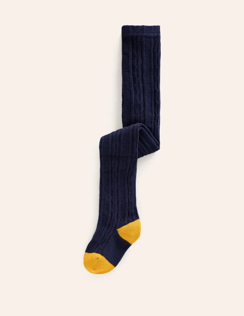 Socks & Tights-Boden Cable Knit Tights-College Navy CollegeNavy