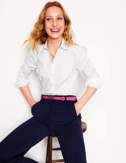 Shirts | Tops & Blouses-Boden Cara Stretch Cotton Shirt- White