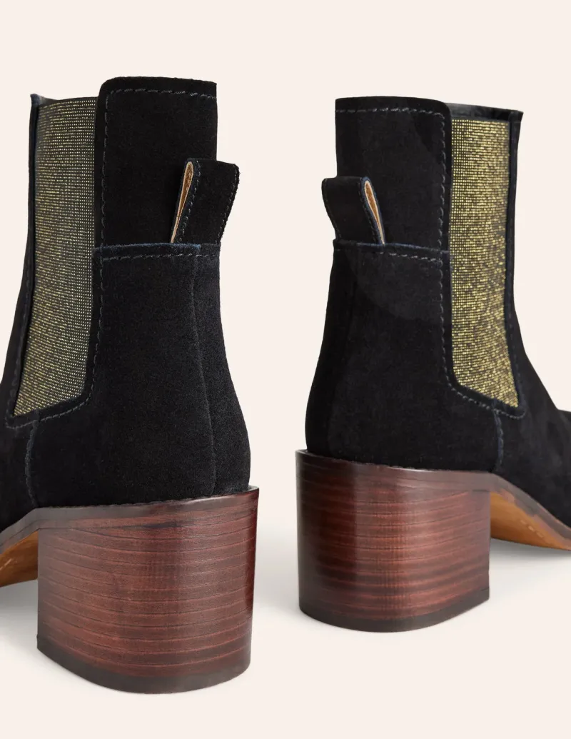 Heels | Boots-Boden Chelsea Block Heel Boots- Black