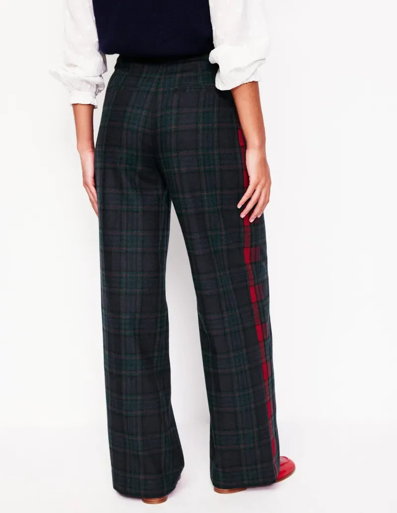 Pants-Boden Chiswick Wool Blend Pants-Navy and Green Check NavyandGreenCheck