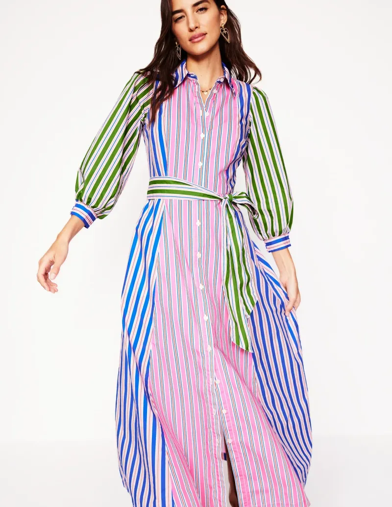 Dresses & Jumpsuits | Petite Dresses-Boden Clara Cotton Shirt Dress-Pink Rose, Red Stripe PinkRose,RedStripe