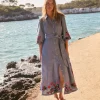 Dresses & Jumpsuits | Maxi-Boden Clara Linen Blend Shirt Dress-Blue Chambray, Embroidered BlueChambray,Embroidered
